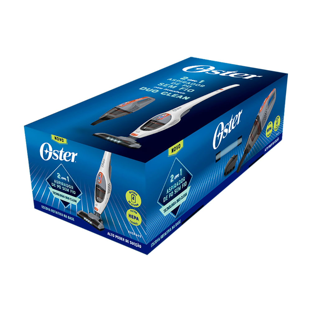 Aspirador Pó Vertical sem Fio White Duo Clean 2 em 1 Bateria Oster - 5