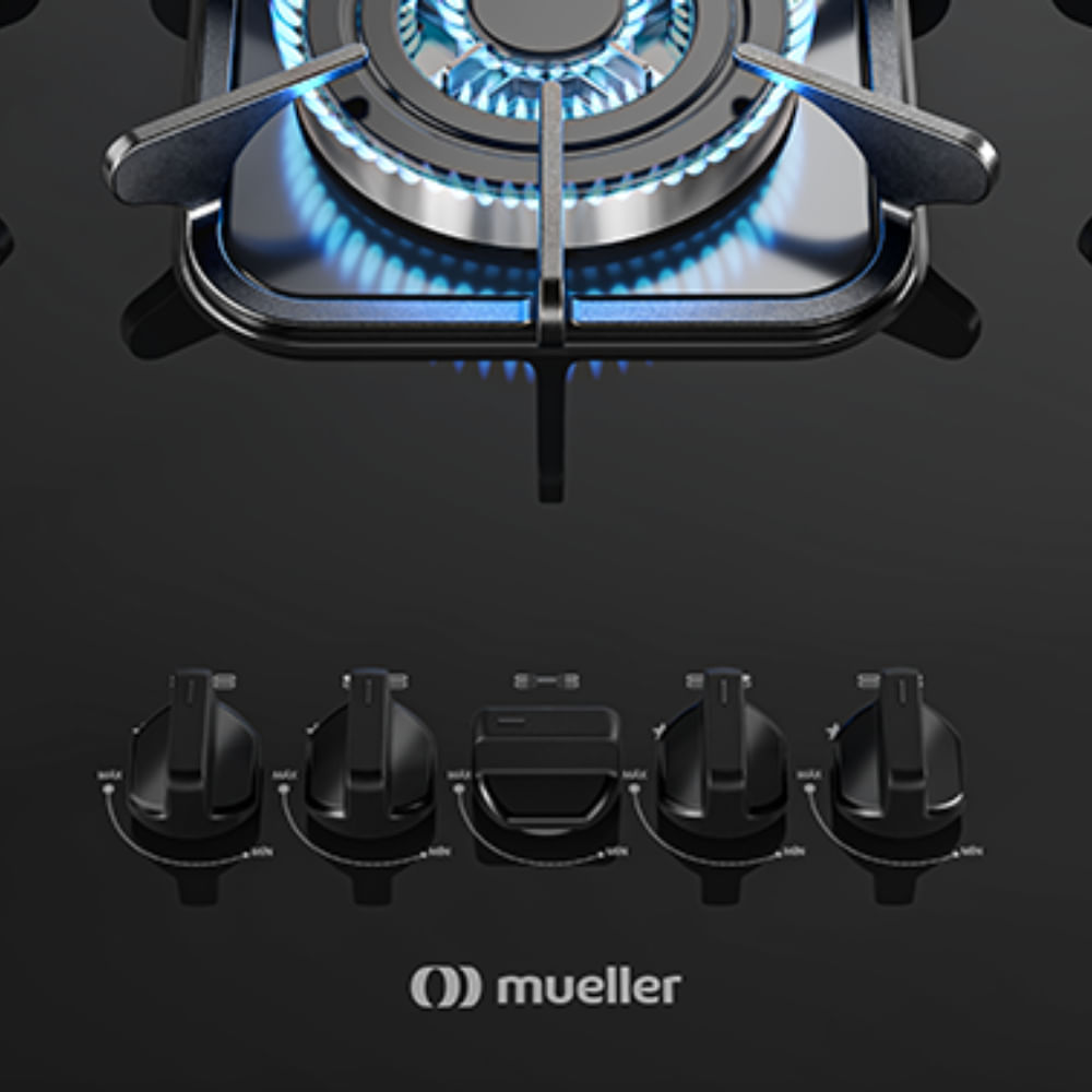 Cooktop Mueller 5 Bocas Tripla Chama Preto - 2