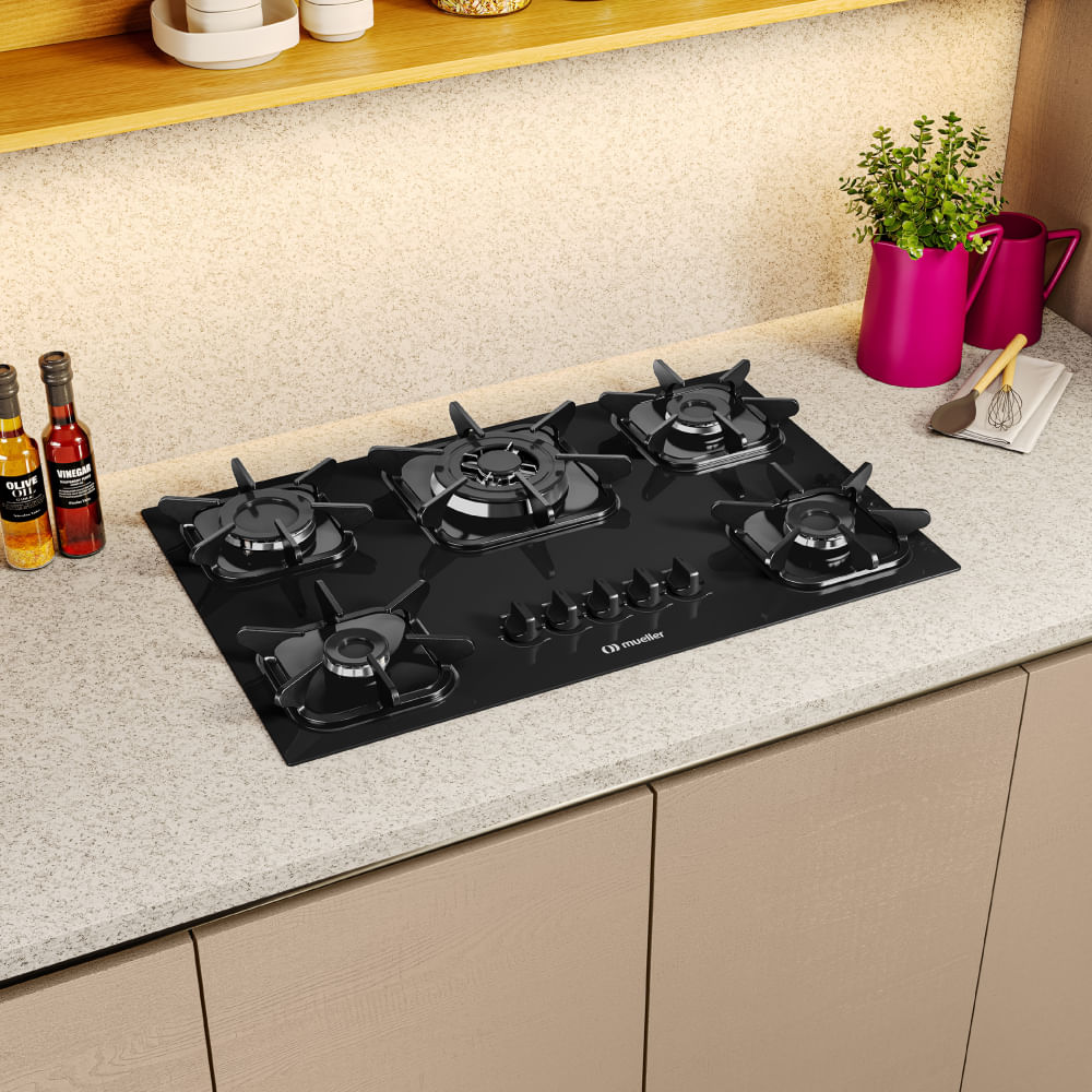 Cooktop Mueller 5 Bocas Tripla Chama Preto - 4