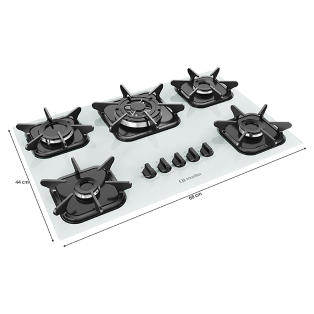 Cooktop Mueller 5 Bocas Tripla Chama Branco - 2