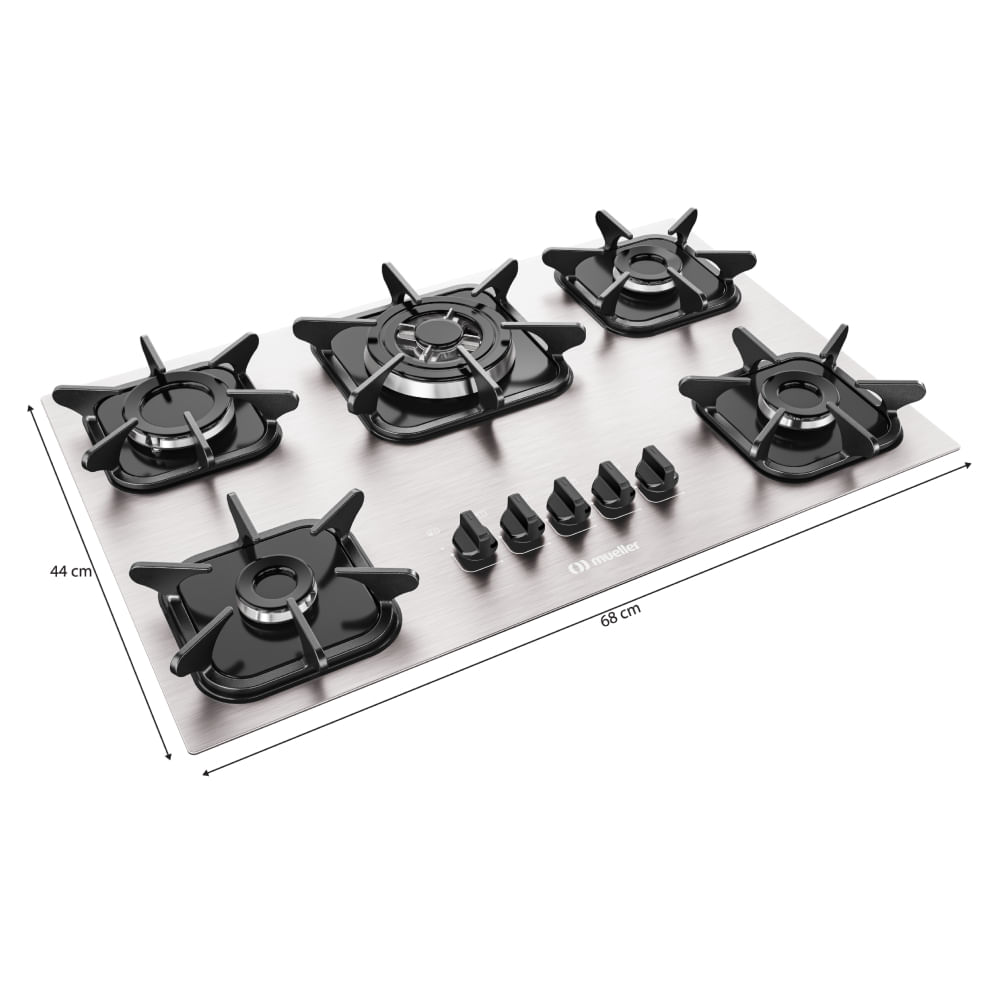 Cooktop Mueller 5 Bocas De Aluminio Com Queimador Tripla Chama - MCG5BK - 2