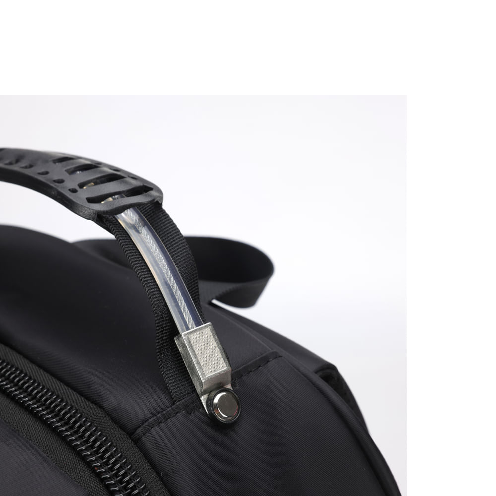 Mochila Spartan Preta Com Cabo de Aço - 6