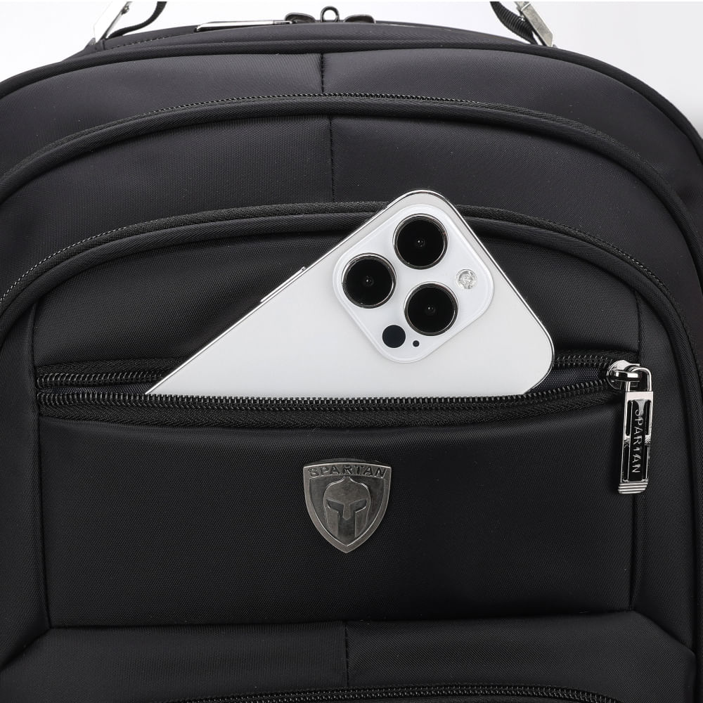 Mochila Spartan Preta Com Cabo de Aço - 8