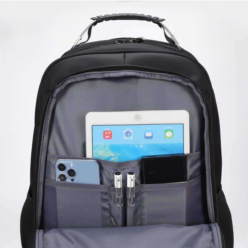 Mochila Spartan Preta Com Cabo de Aço - 9