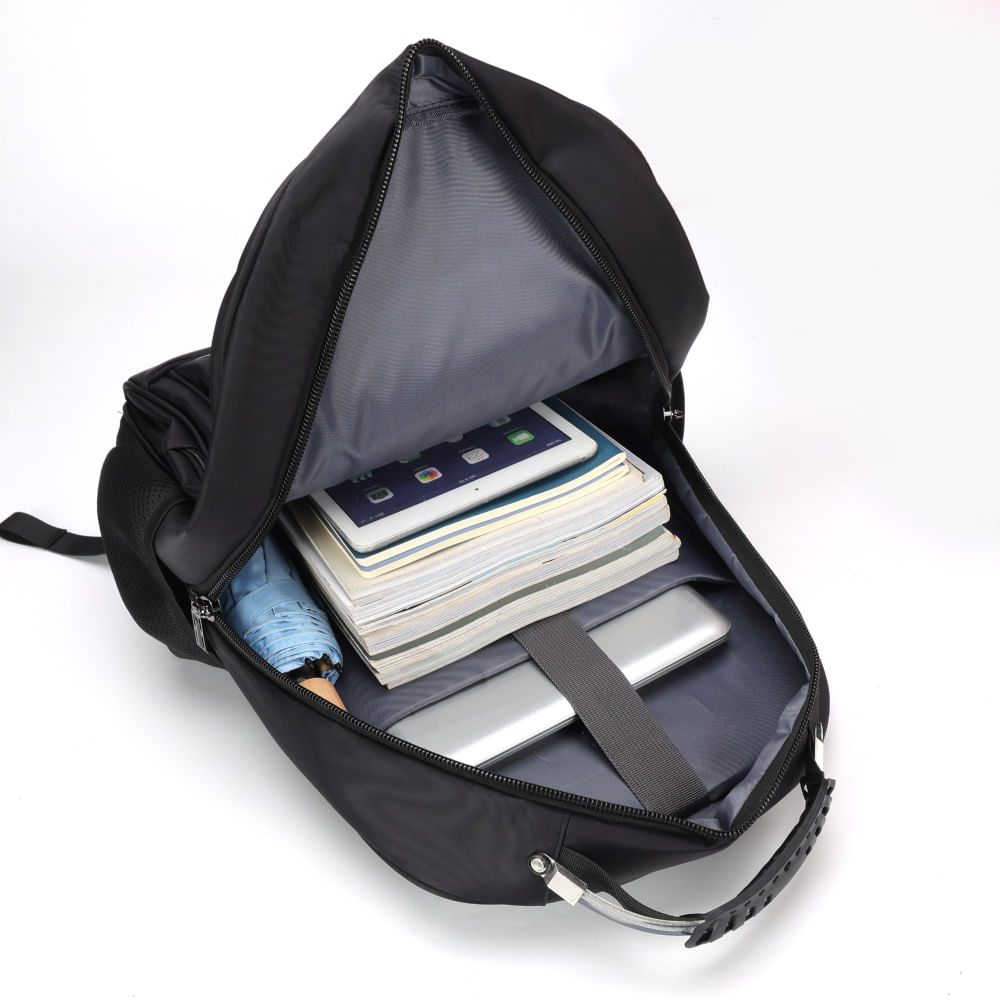 Mochila Spartan Preta Com Cabo de Aço - 3