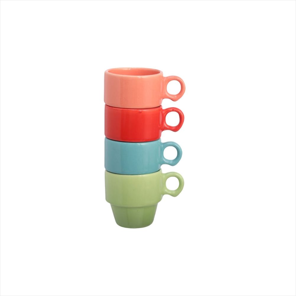 Xicara Café Suporte Stacky 90Ml 4 Peças - 1