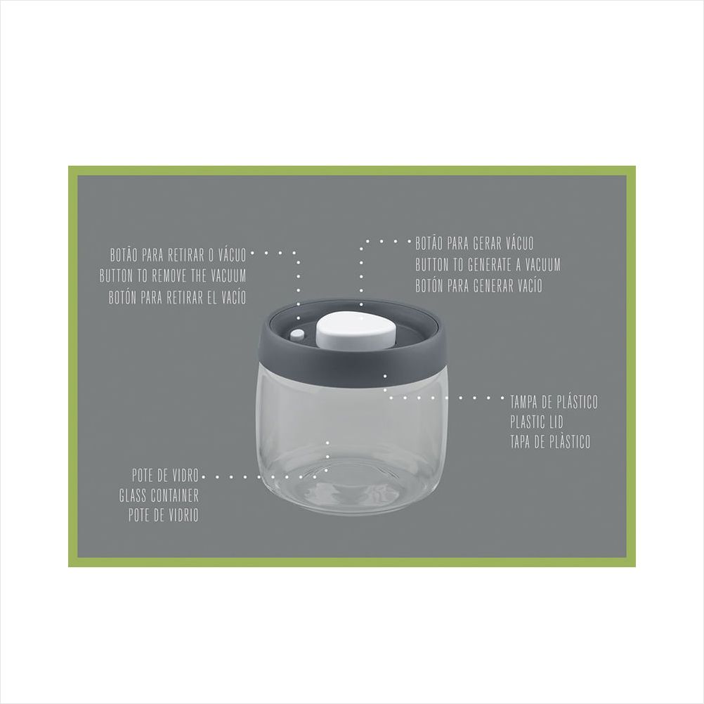 Pote Vidro Tp.Vacuo 1,2L Purezza - 3