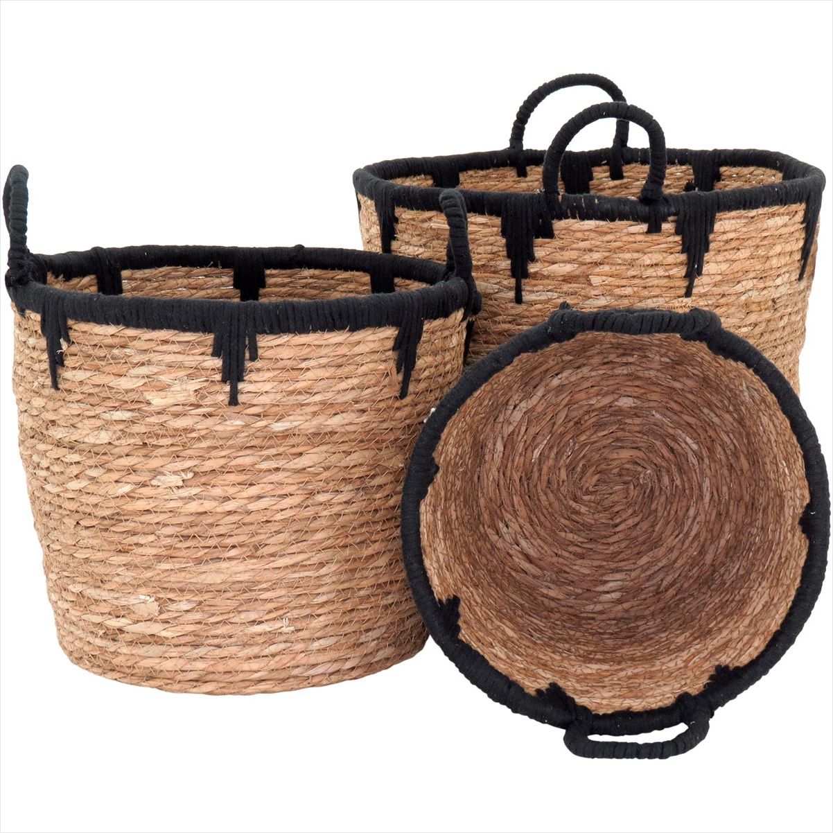 Cesta Fibra Natural 3Peças 28x34x34Cm GS - 4