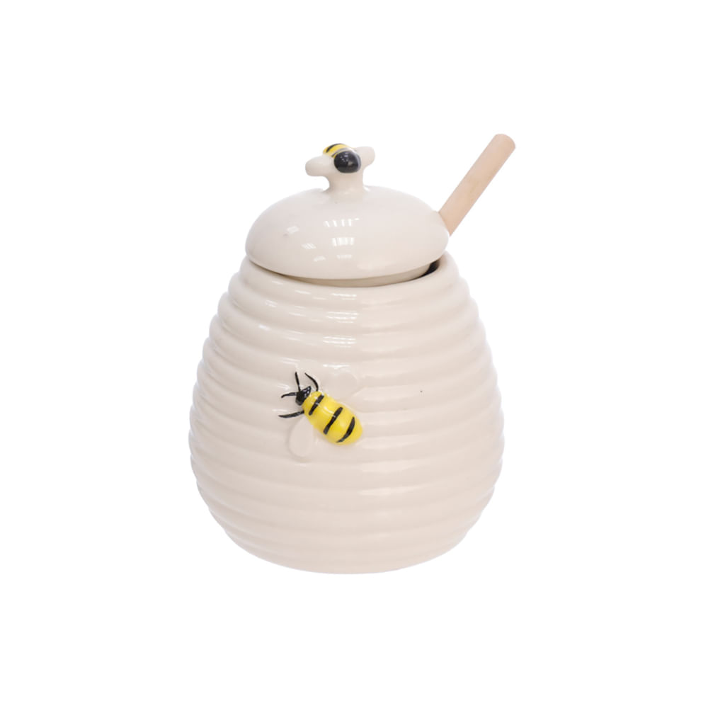 Meleira de Porcelana com Colher Abelha 300ml - Hauskraft - 1
