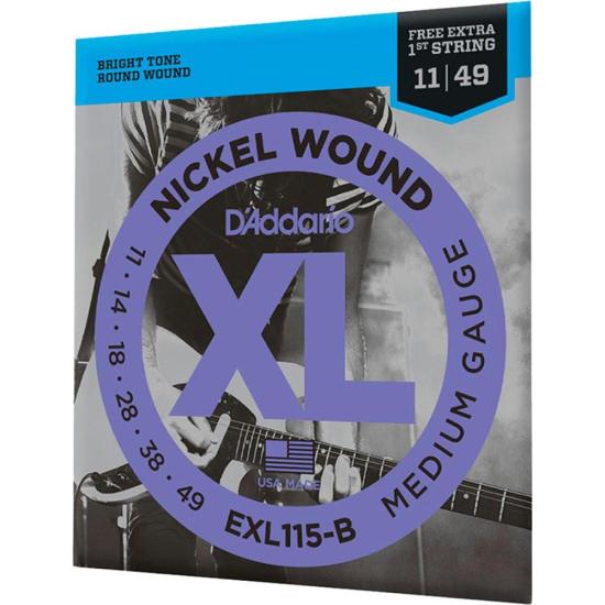 Encordoamento Guitarra .011-.049 XL Nickel EXL115-B D Addario Com Corda Extra PL011 - 1