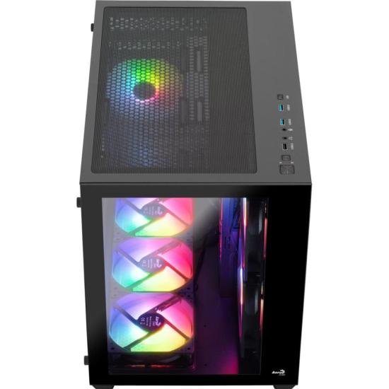 Gabinete Gamer Aerocool Dryft Preto Com 6 fans ARGB Lateral Vidro - 2
