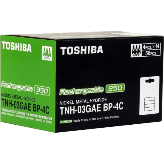 Pilha Recarregável AAA 1,2V 950mAh TNH03GAE (Com4 Pilhas) Toshiba - 8