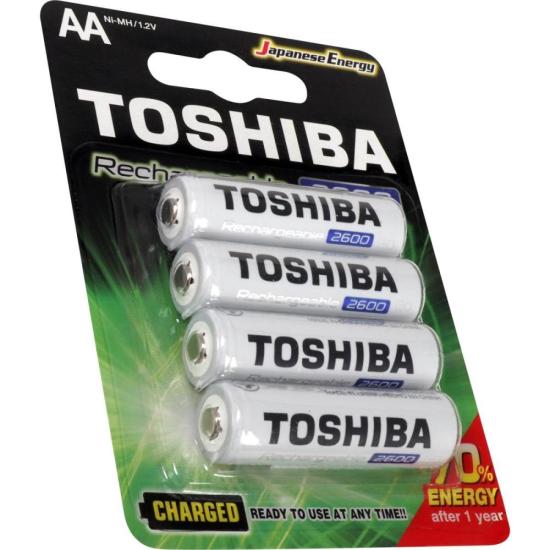 Pilha Recarregável AA 1,2v 2600mAh TNH6GAE (Com4 Pilhas) Toshiba - 1