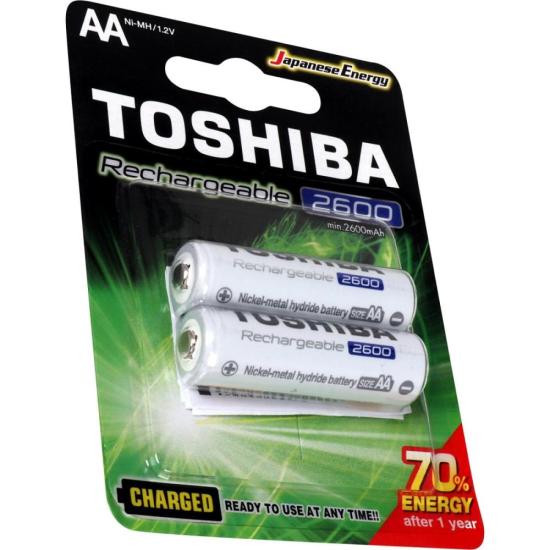 Pilha Recarregável AA 1,2v 2600mAh TNH6GAE (Com2 Pilhas) Toshiba - 1