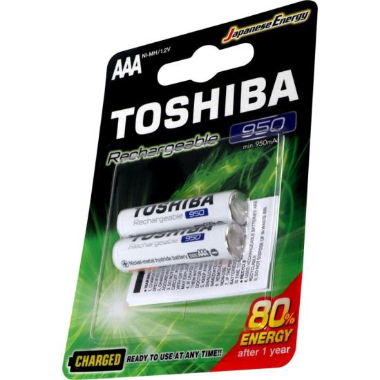 Pilha Recarregável AAA 1,2v 950mAh TNH03GAE (Com2 Pilhas) Toshiba - 1