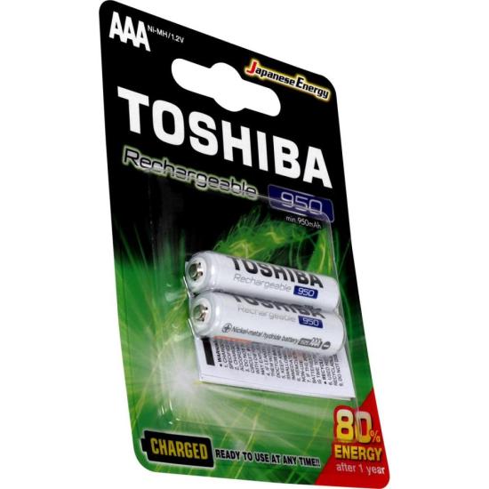 Pilha Recarregável AAA 1,2v 950mAh TNH03GAE (Com2 Pilhas) Toshiba - 2