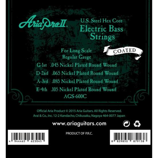 Encordoamento Para Baixo 4 Cordas Coated .045 AGS600C Aria Pro II - 1