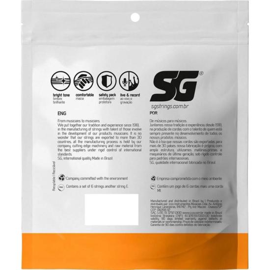 Encordoamento Para Violão em Aço .010 Light Bronze 85/15 SG - 1