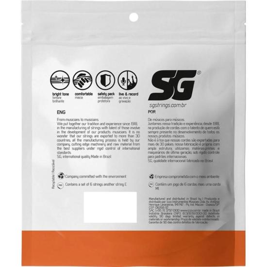 Encordoamento Para Violão em Aço .011 Custom Light Phosphor Bronze SG - 1