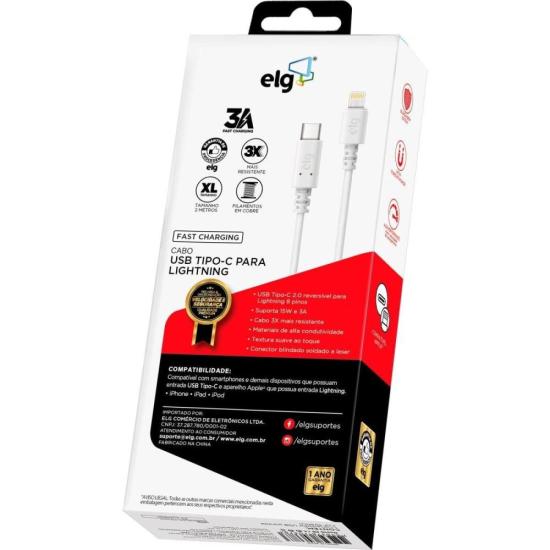 Cabo Tipo C x Lightnig TCL20 Branco ELG - 1