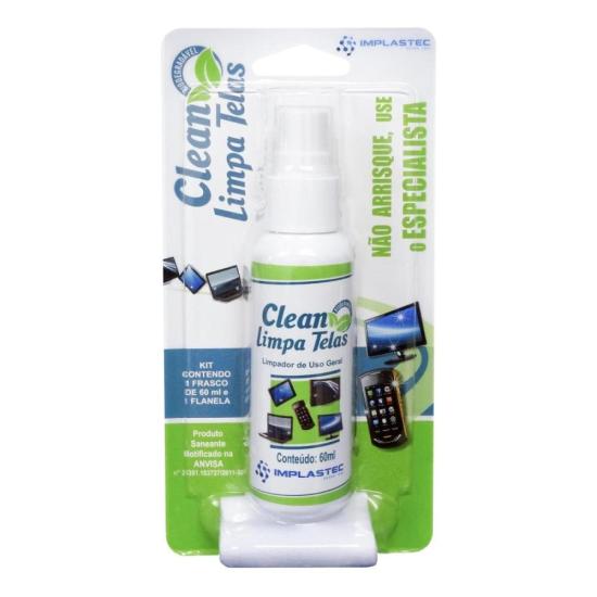 Limpa Telas Com Flanela Clean Incolor Implastec - 1