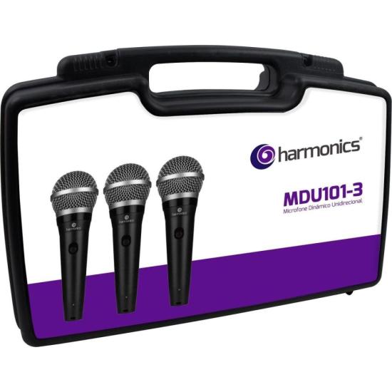 Kit De Microfone Harmonics MDU101 Com 3 Microfones Dinâmico Cardióide - 5