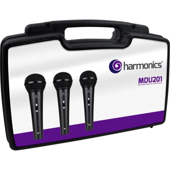 Kit De Microfone Harmonics MDU201 Com 3 Microfones Dinâmico CardióideKI / 3 - 5
