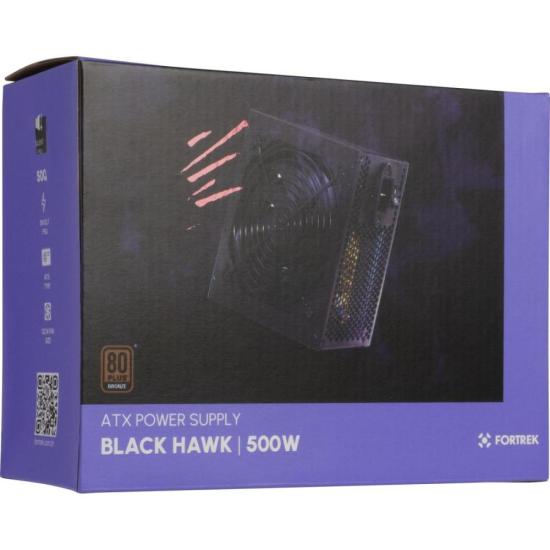 Fonte Gamer ATX Fortrek Black Hawk 500W 80 Plus Bronze PFC Ativo - 12