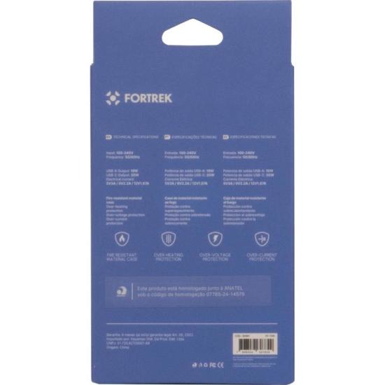 Carregador Universal DUAL USB-C e USB-A Fortrek FK 110B - 8