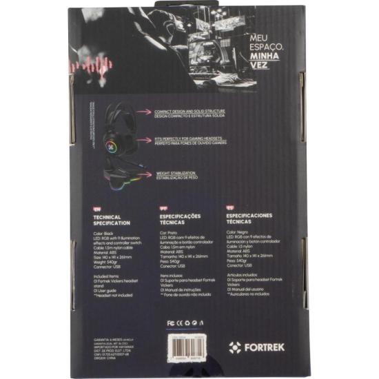 Suporte Para Headset Fortrek Vickers RGB Preto - 6