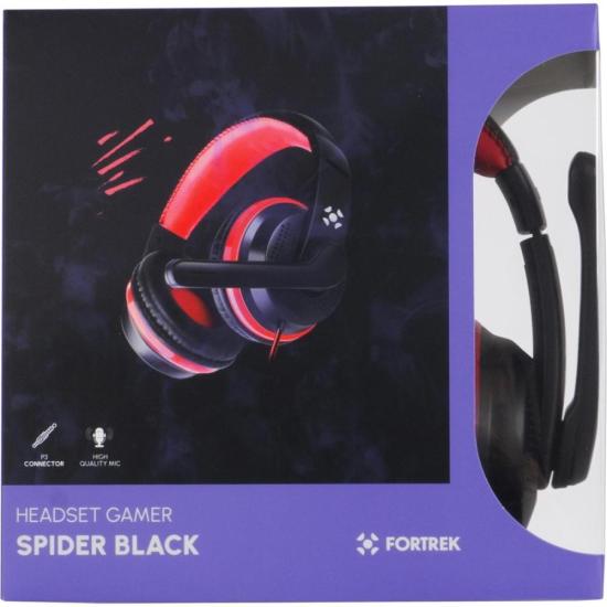 Headset Gamer Fortrek Spider Black P3 Preto/Vermelho - 6