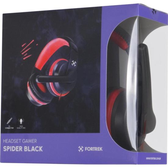 Headset Gamer Fortrek Spider Black P3 Preto/Vermelho - 9