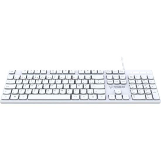 Teclado Office Fortrek K15 Slim USB ABNT2 Branco - 1