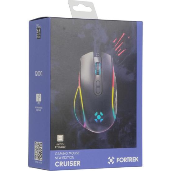 Mouse Gamer Fortrek Cruiser New Edition 12000 Dpi RGB Preto - 4