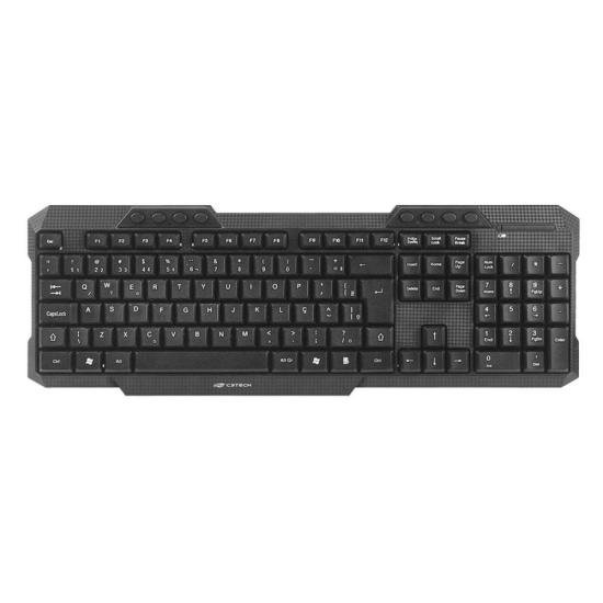 Kit Teclado e Mouse C3tech K-W10 Sem Fio Preto - 1
