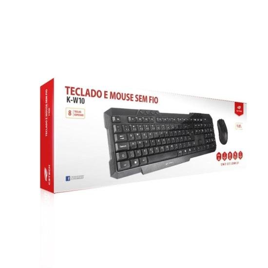 Kit Teclado e Mouse C3tech K-W10 Sem Fio Preto - 3