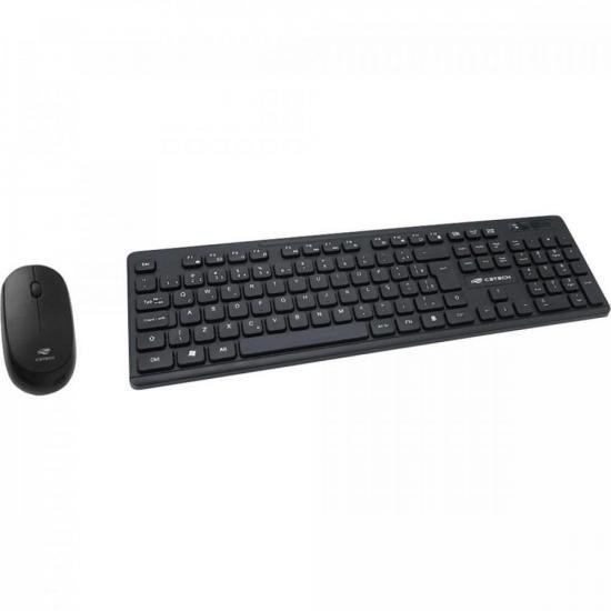 Kit Teclado e Mouse C3Tech K-W20BK Sem Fio Preto - 1