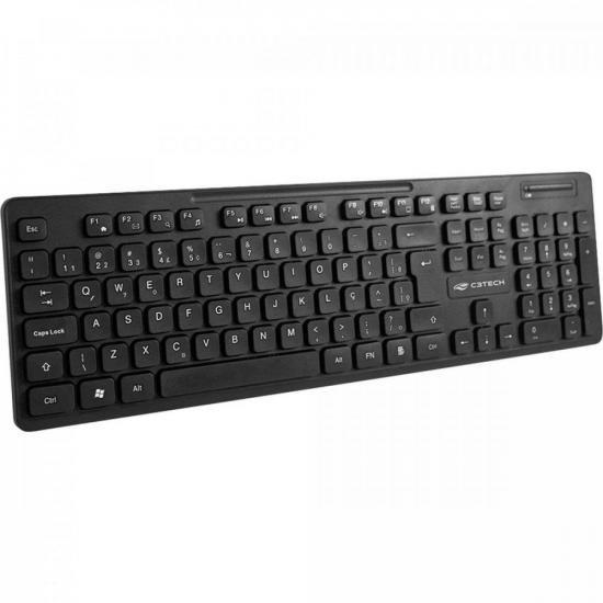 Kit Teclado e Mouse C3Tech K-W20BK Sem Fio Preto - 2