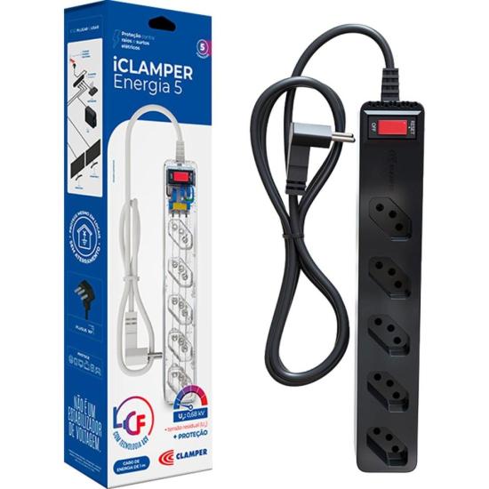 Filtro de Linha Com Proteção DPS 3P Energia 5 Clamper Preto - 5