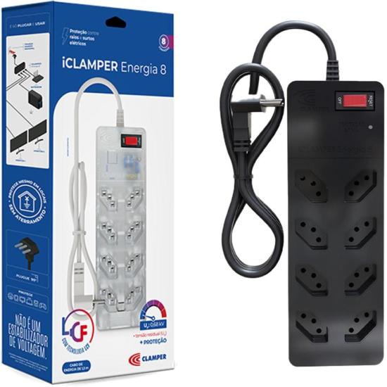 Filtro de Linha Com Proteção DPS 3P Energia 8 Clamper Preto - 5