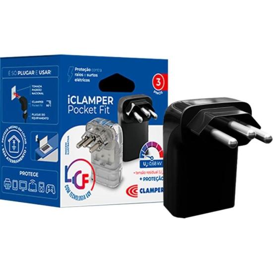 Protetor Contra Surtos DPS 3P 20A Pocket Fit Clamper Preto - 3