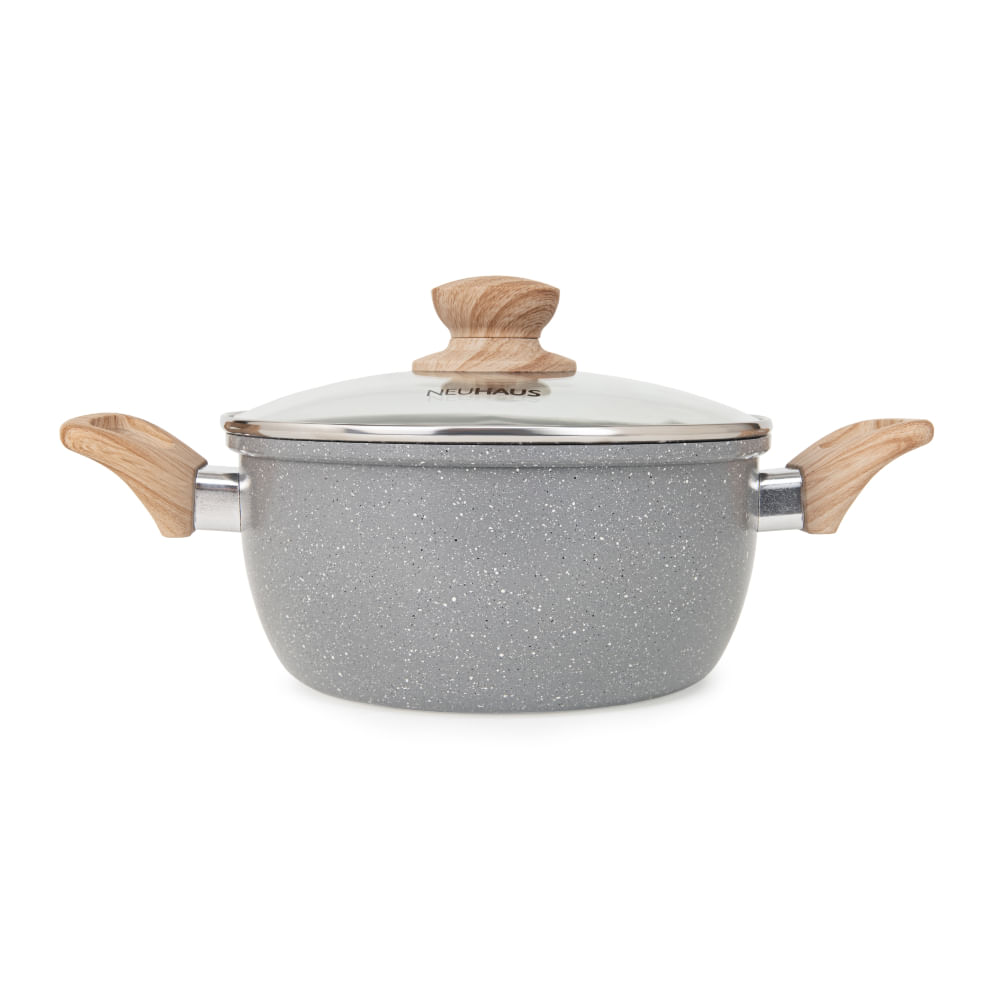 Jogo de Panelas 10 Peças Cerâmica Antiaderente Cinza Escuro Neuhaus - 6