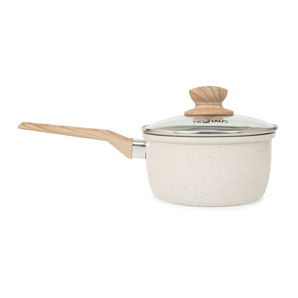 Jogo de Panelas 10 Peças Cerâmica Antiaderente Creme Neuhaus - 1