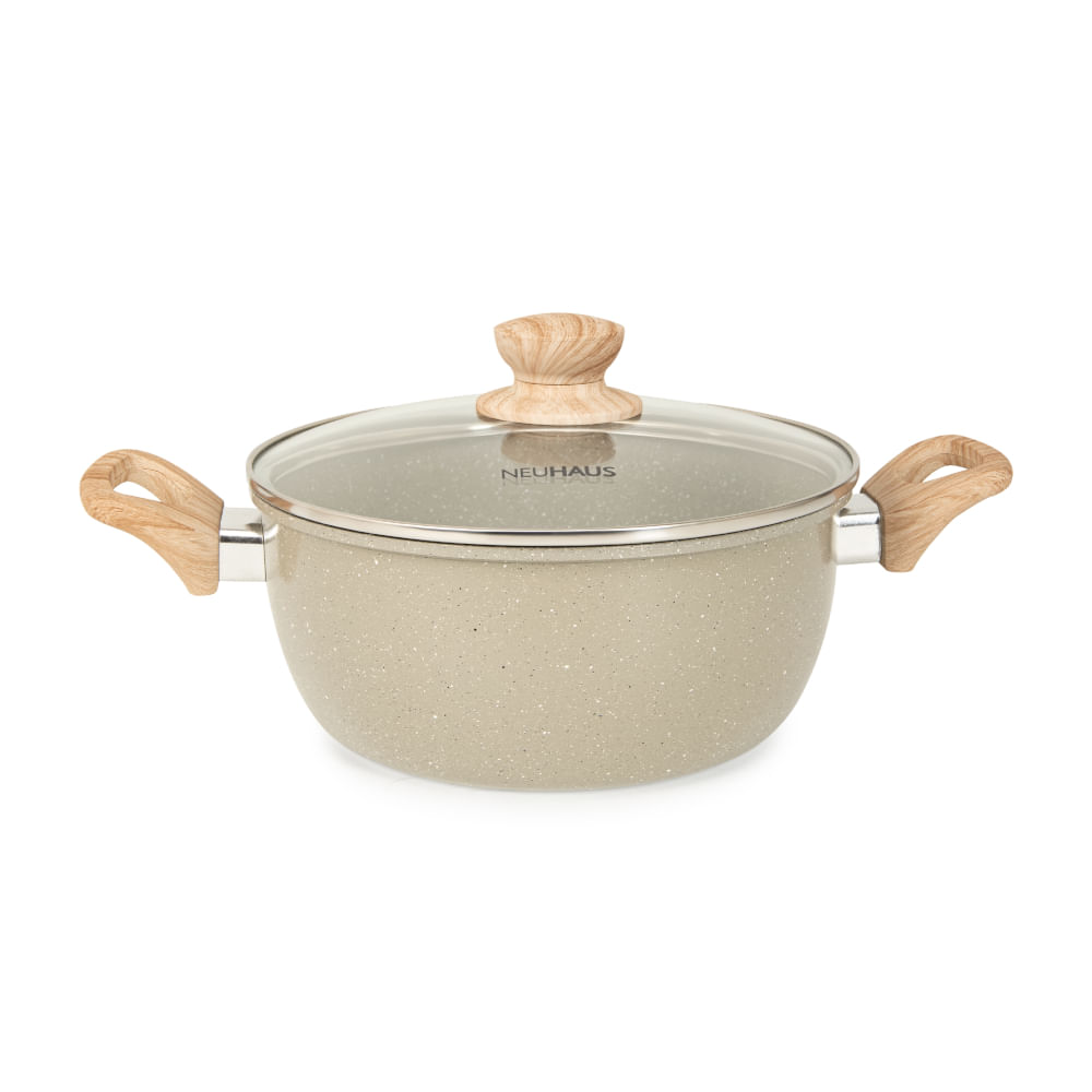 Jogo de Panelas 10 Peças Cerâmica Antiaderente Cinza Claro Neuhaus - 5