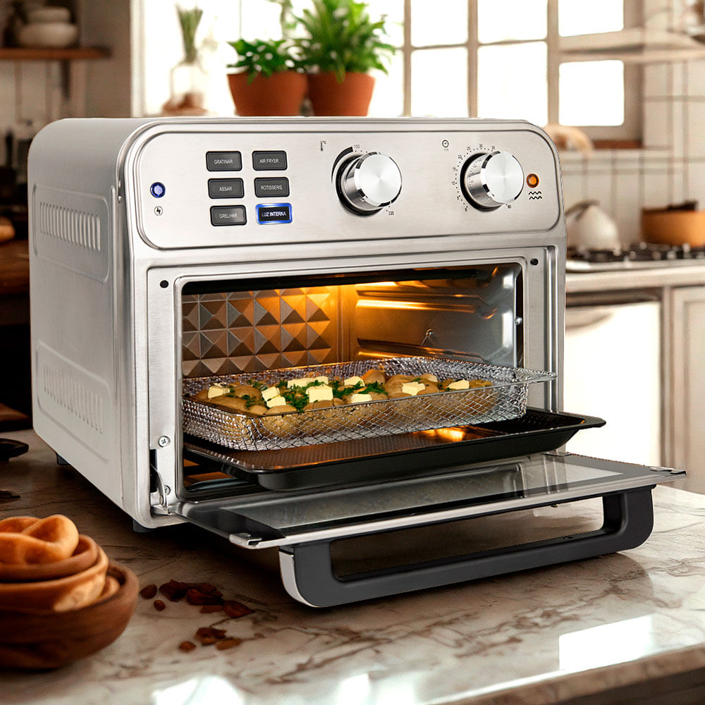 Fritadeira Oven Fryer Rotisserie 25L Prata Neuhaus - 6