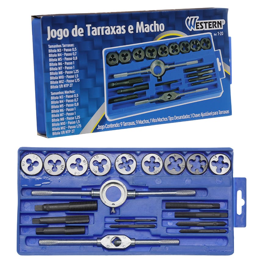 Tarraxa Macho 20 Peças - 2