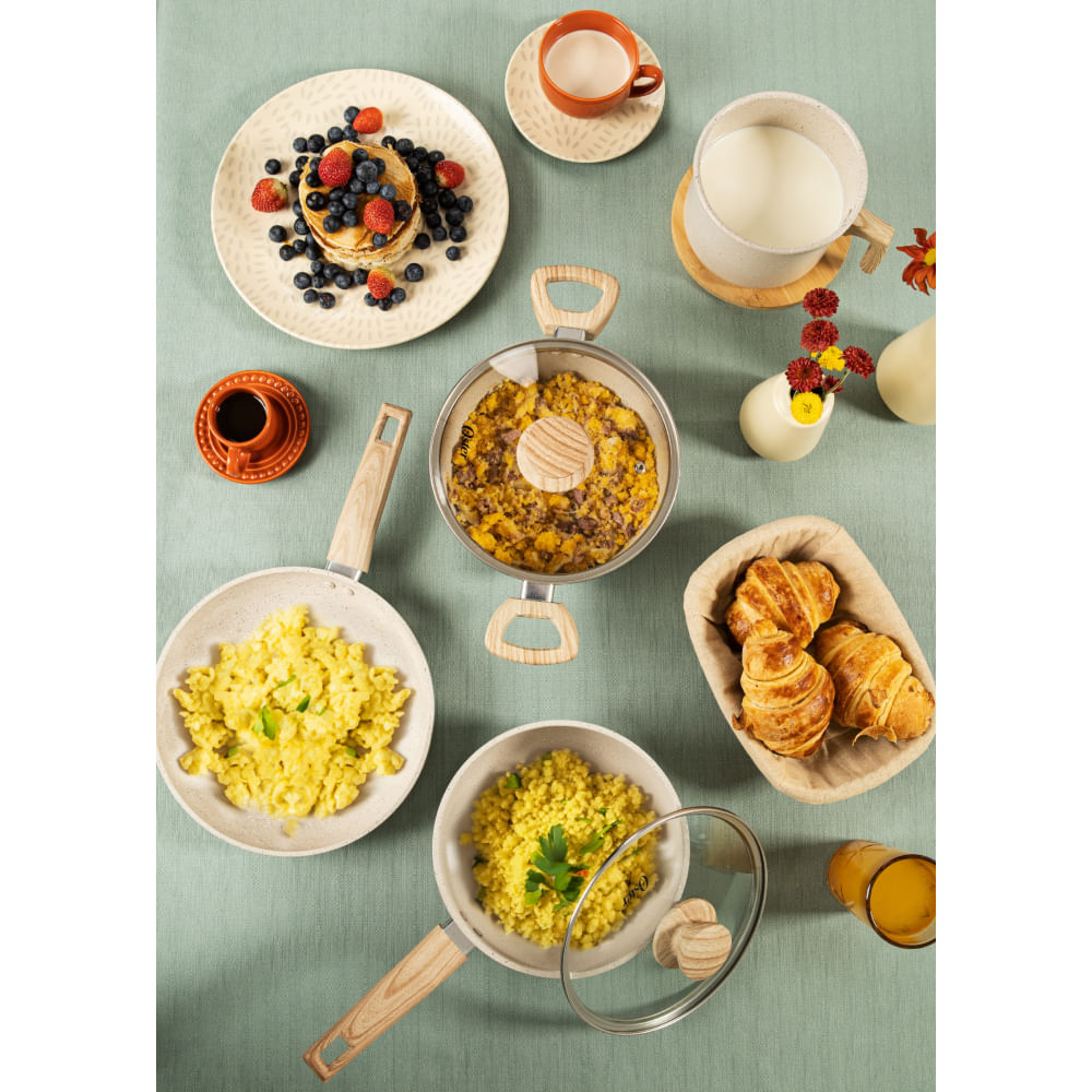 Conjunto Panelas 4 Peças Cerâmica Marble Cream Oster - 2