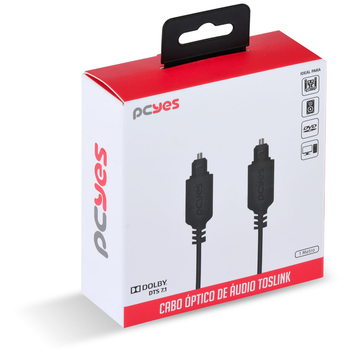 Cabo Óptico Digital Toslink PCYES POD 1 1 Metro - 5