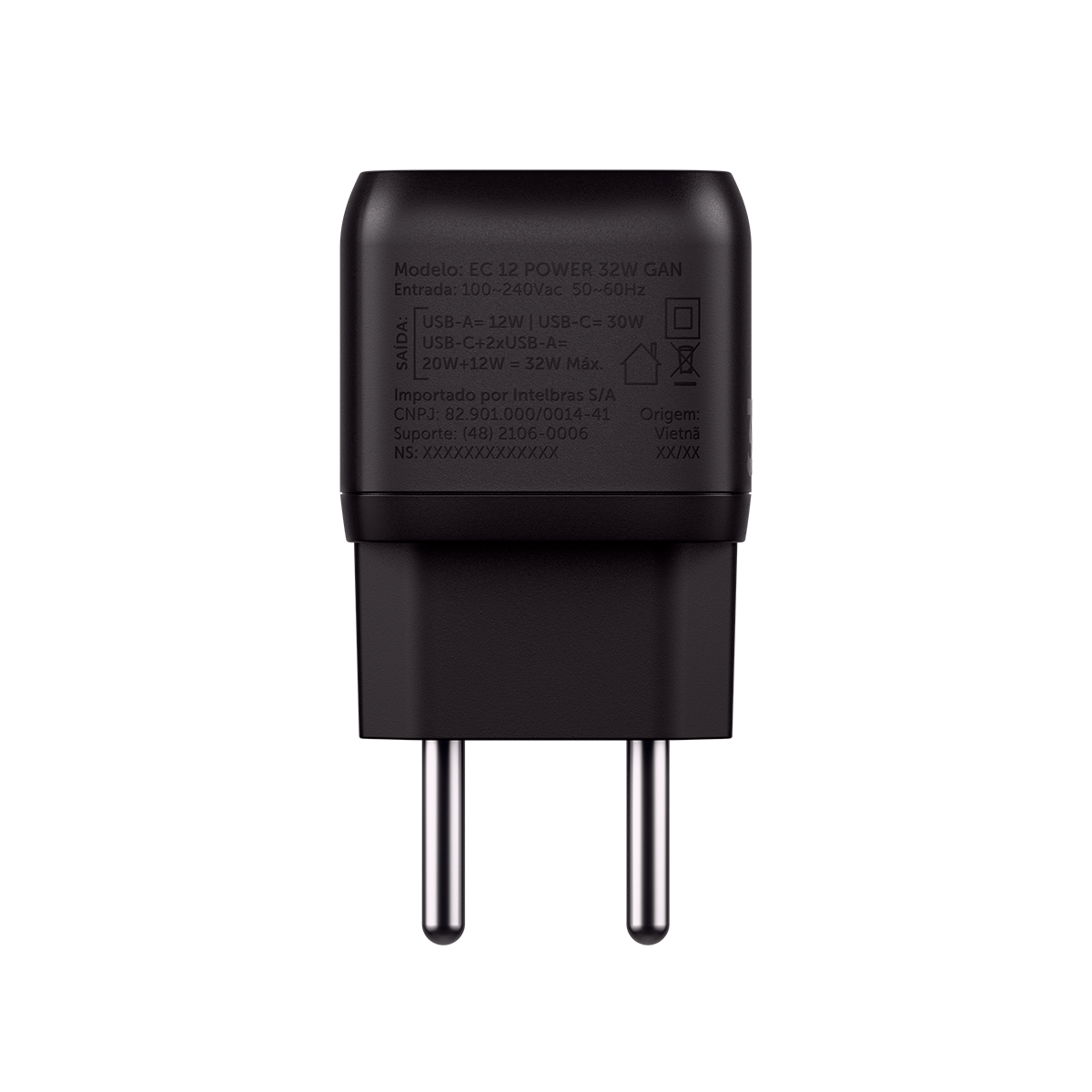 Carregador Ultrarrapido 32W 3 Portas USB Intelbras EC12 - 7