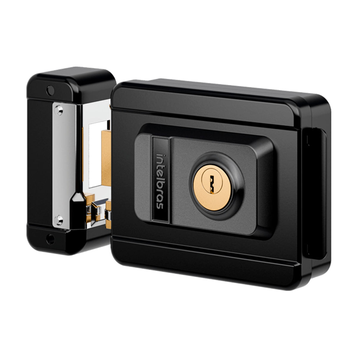Fechadura Elétrica Sobrepor Preta FX1500 INTELBRAS - 1